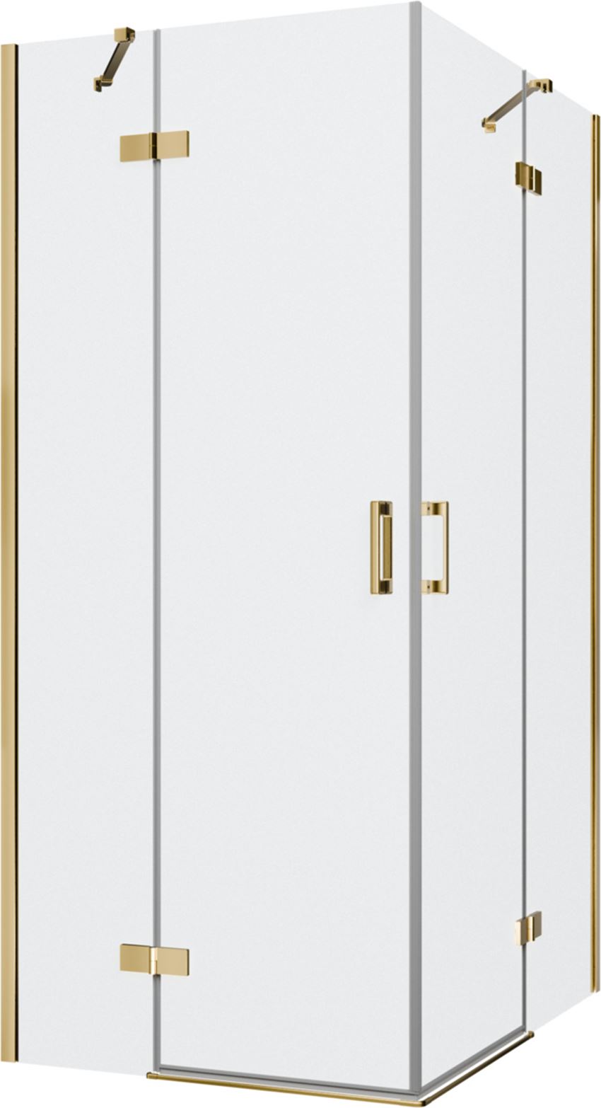 Kabina prysznicowa narożna prostokątna szkło przezroczyste profile gold shine 90x120x200 cm IÖ Luvia