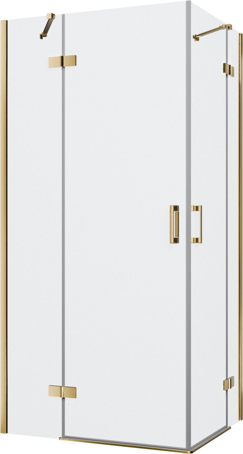 IÖ Luvia kabina prysznicowa narożna prostokątna szkło przezroczyste profile gold shine 100x80x200 cm