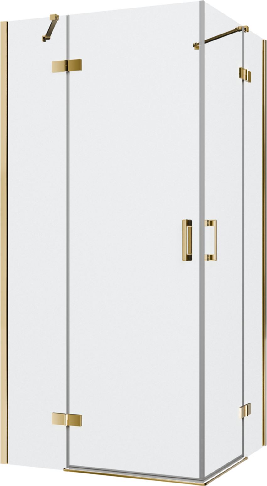Kabina prysznicowa narożna prostokątna szkło przezroczyste profile gold shine 100x90x200 cm IÖ Luvia