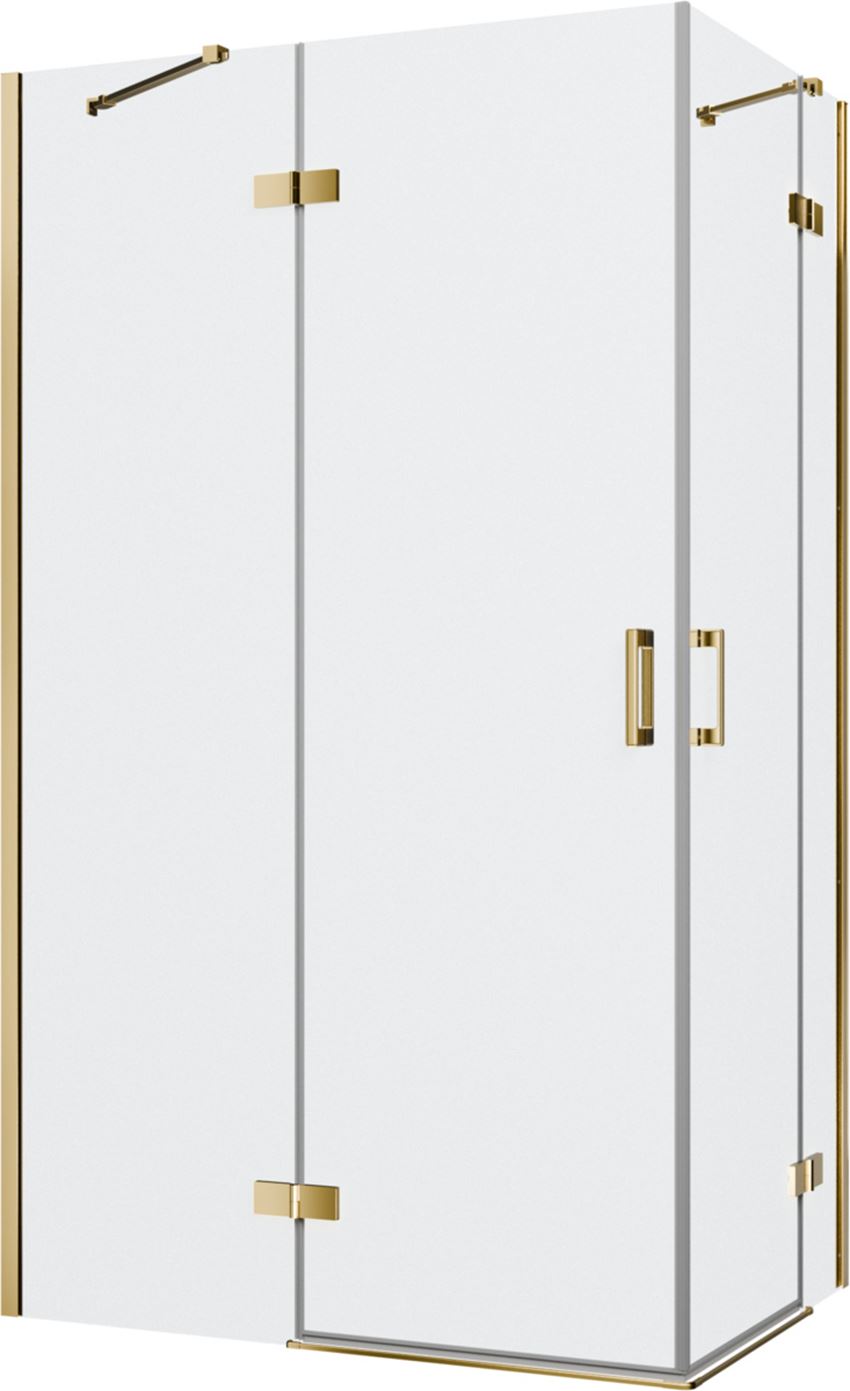 Kabina prysznicowa narożna, prostokątna szkło przezroczyste profile gold shine 120x80x200 cm IÖ Luvia