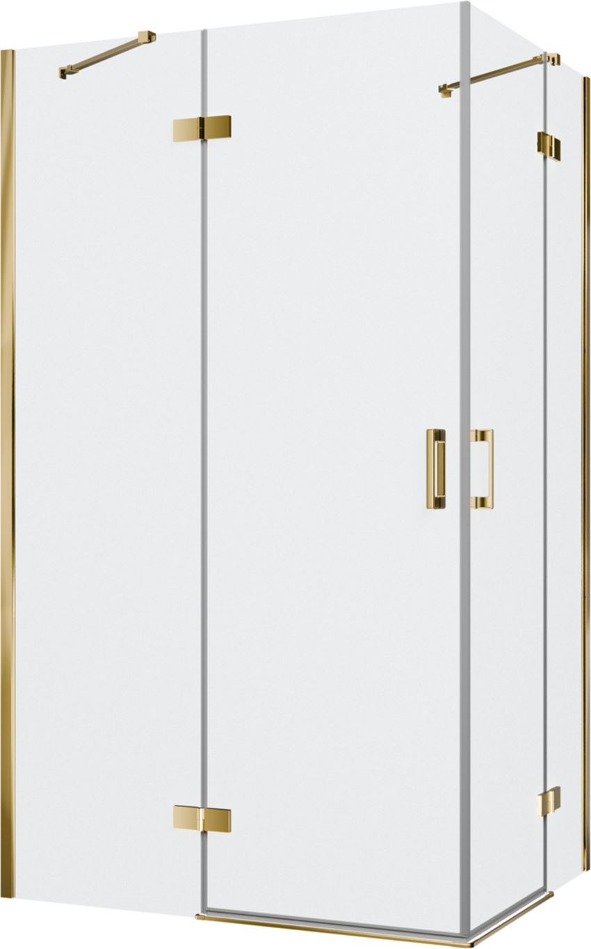 Kabina prysznicowa narożna prostokątna szkło przezroczyste profile gold shine 120x90x200 cm IÖ Luvia