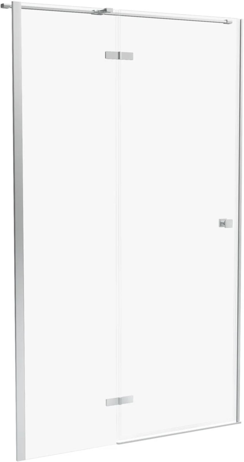 Drzwi prysznicowe jednoczęściowe z elementem stałym w linii chrom połysk 110x195 cm IO Arthus