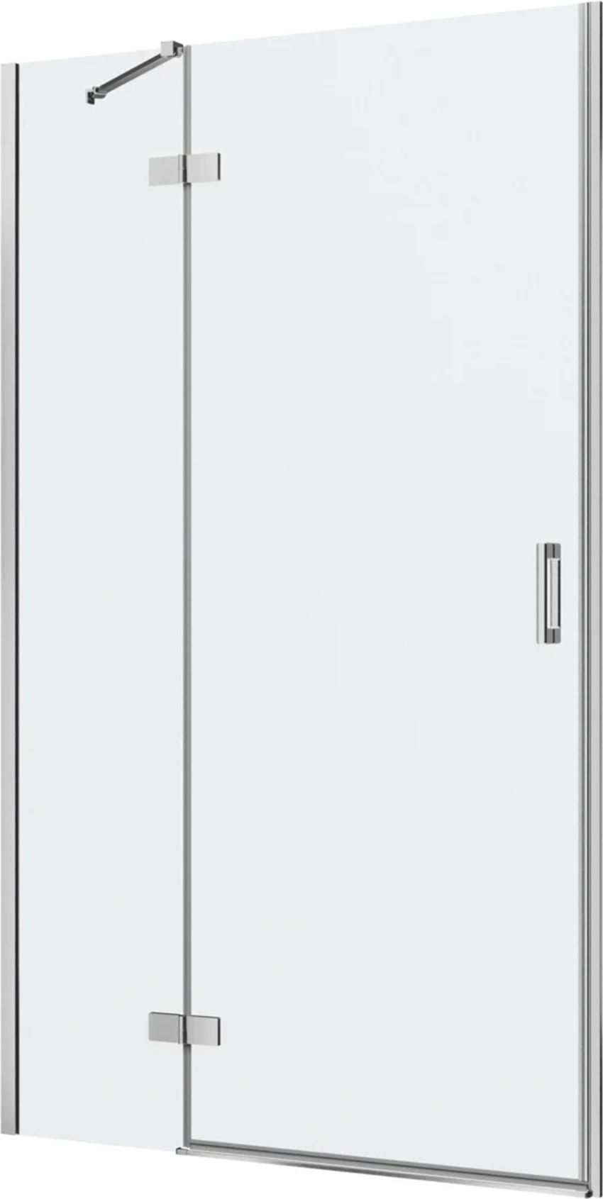 Drzwi prysznicowe jednoczęściowe lewe z elementem stałym w linii chrom połysk 120x200 cm IÖ Luvia