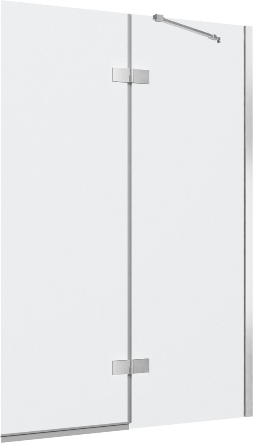 Parawan nawannowy dwuczęściowy prawy profile chrom połysk 100x150 cm IÖ Luvia