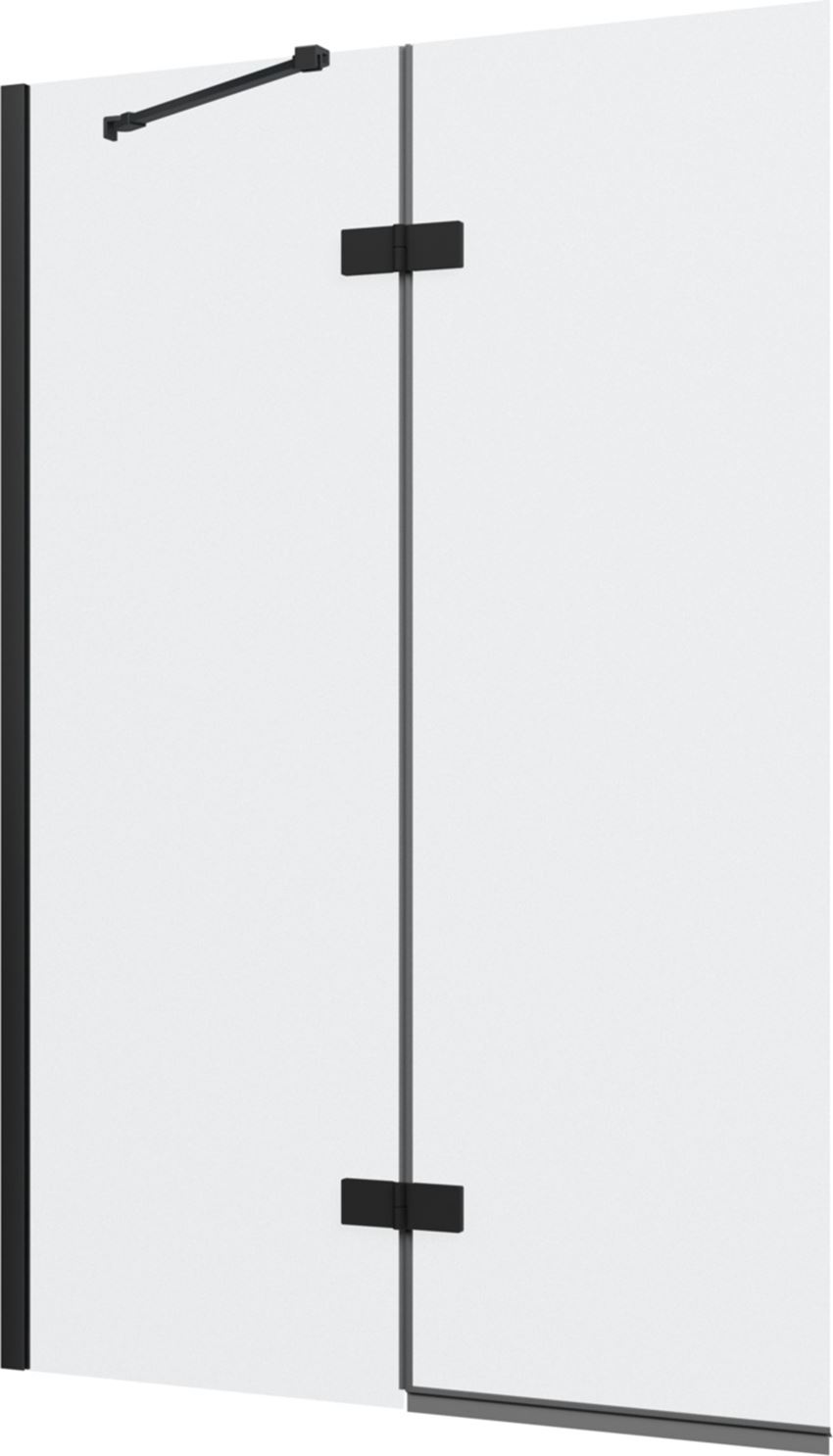 Parawan nawannowy dwuczęściowy lewy profile czarny mat 100x150 cm IÖ Luvia