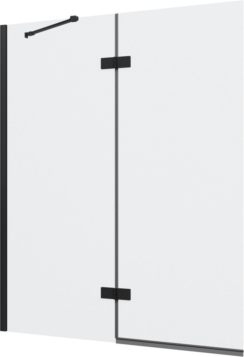 Parawan nawannowy dwuczęściowy lewy profile czarny mat 120x150 cm IÖ Luvia