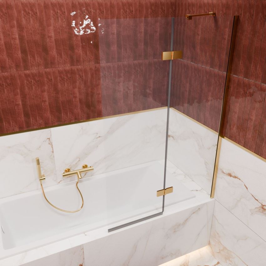 Parawan nawannowy dwuczęściowy prawy, profile gold shine 100x150 cm IÖ Luvia