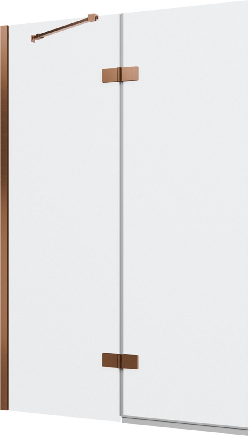 Parawan nawannowy dwuczęściowy lewy profile miedź szczotkowana 100x150 cm IÖ Luvia