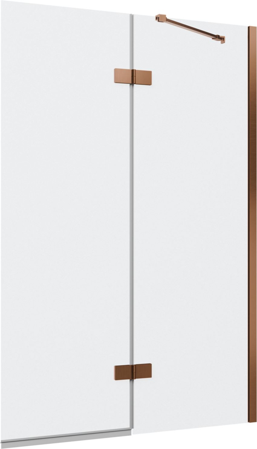 Parawan nawannowy dwuczęściowy prawy profile miedź szczotkowana 100x150 cm IÖ Luvia