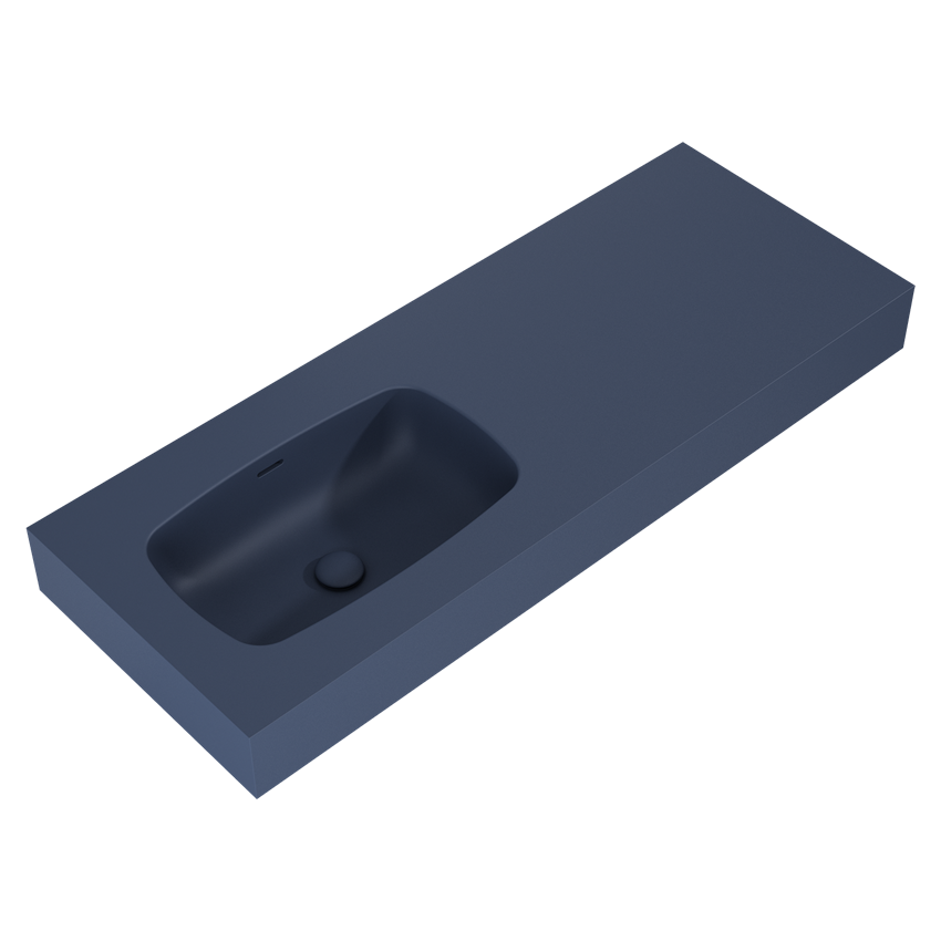 Umywalka ścienna lewa 120 cm Elita Dimple 120 (60+60) Marmur Navy Blue Matt