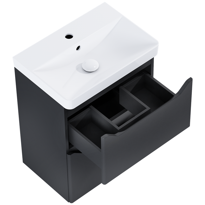 Szafka z umywalką 50 cm Elita Helo Compact 50 2S Black Matt