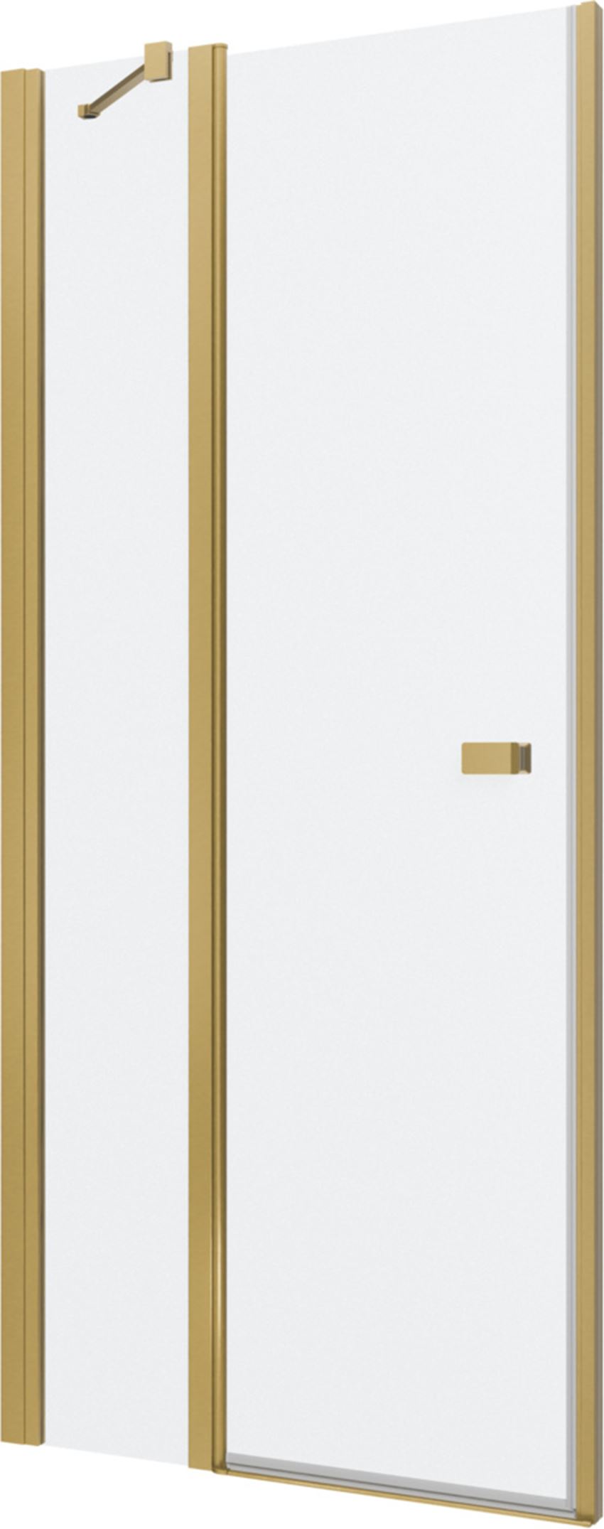 Drzwi wahadłowe jednoczęściowe ze ścianką stałą w linii złoty szczotkowany 75-140x200 cm IO Forsa