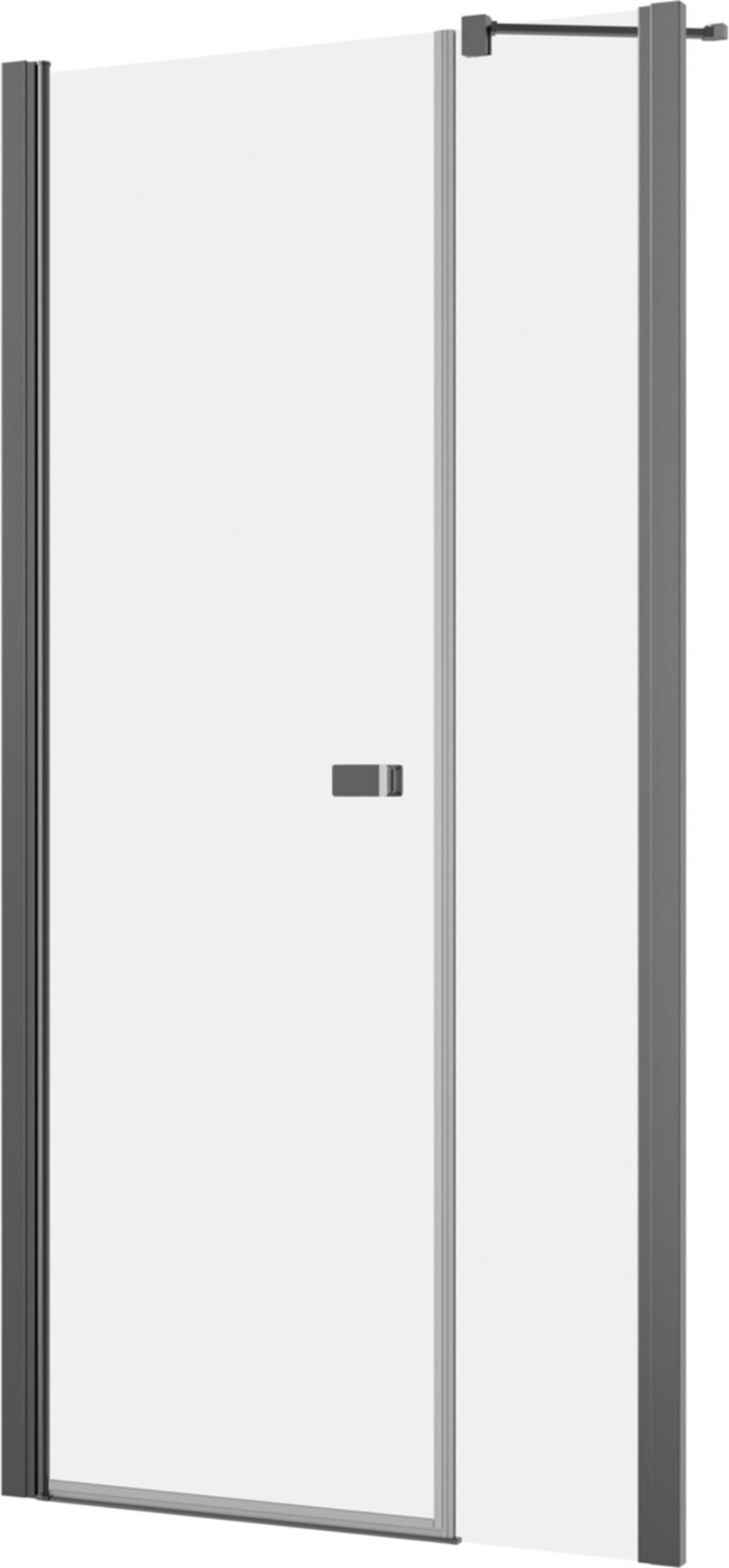 Drzwi wahadłowe jednoczęściowe ze ścianką stałą w linii gun metal szczotkowany 75-140x200 cm IO Forsa