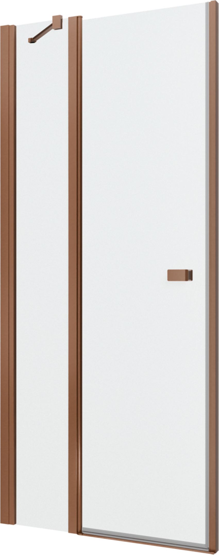 Drzwi wahadłowe jednoczęściowe ze ścianką stałą w linii miedź szczotkowana 75-140x200 cm IO Forsa