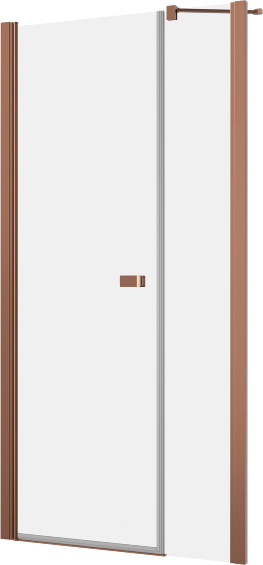 Drzwi wahadłowe jednoczęściowe ze ścianką stałą w linii miedź szczotkowana 75-140x200 cm IO Forsa