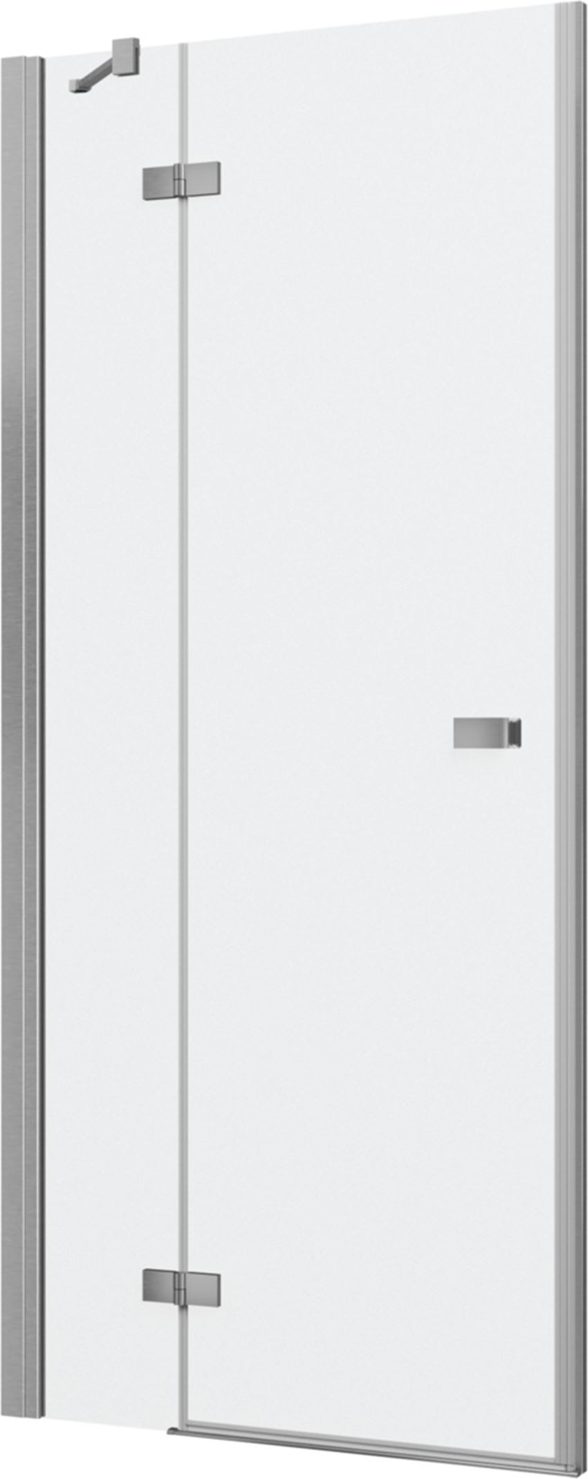 Drzwi prysznicowe jednoczęściowe lewe z elementem stałym w linii nikiel szczotkowany IÖ Vera