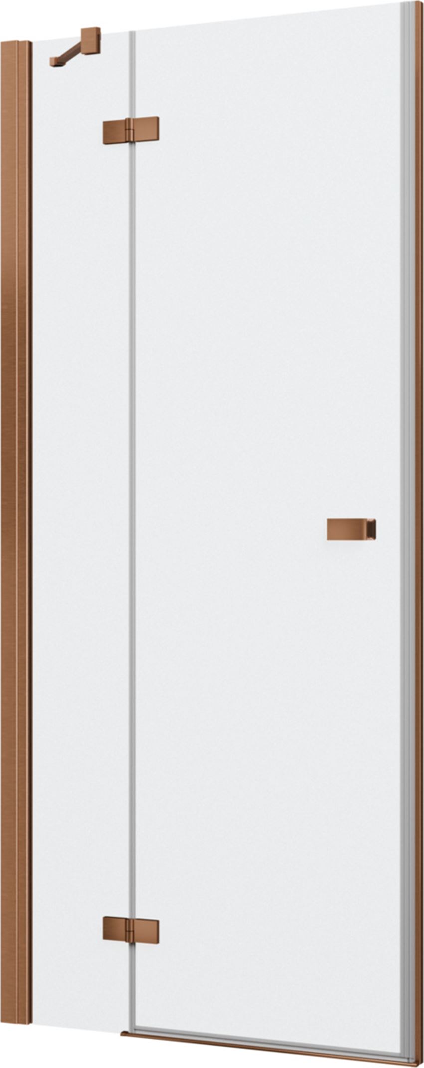 Drzwi prysznicowe jednoczęściowe lewe z elementem stałym w linii miedź szczotkowana IÖ Vera