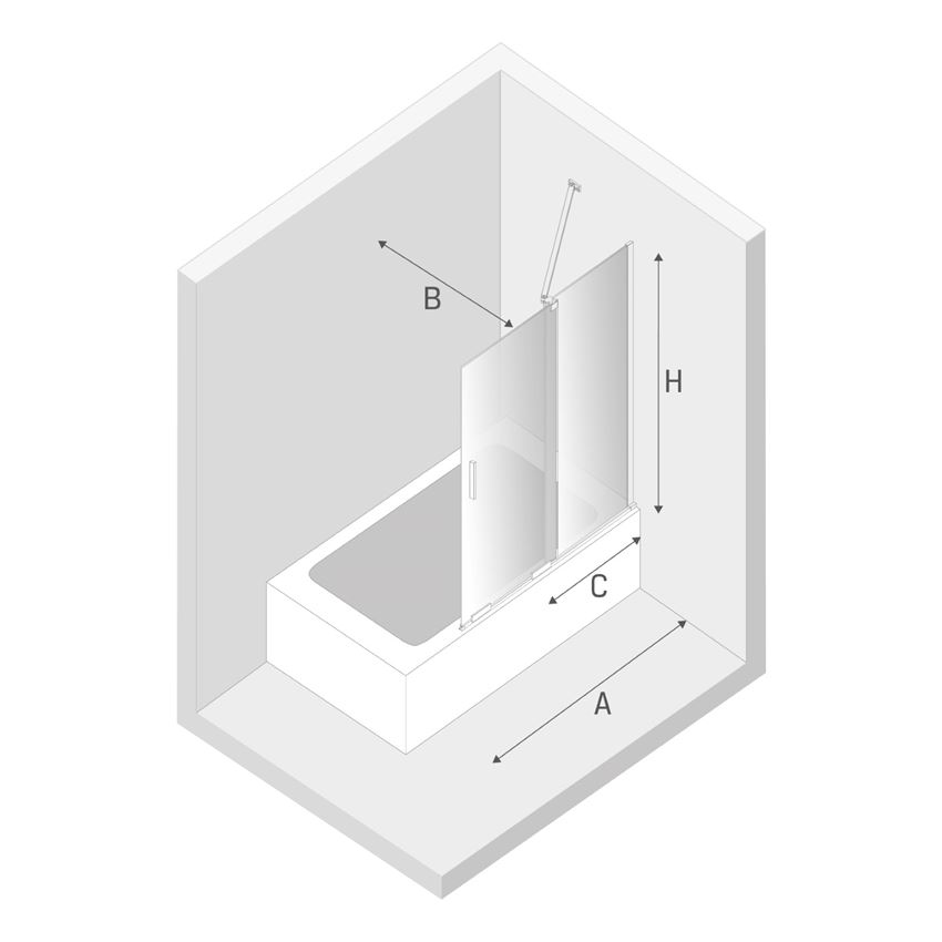 Parawan nawannowy New Trendy Smart Copper Brushed EXK-7804-WU rys techniczny