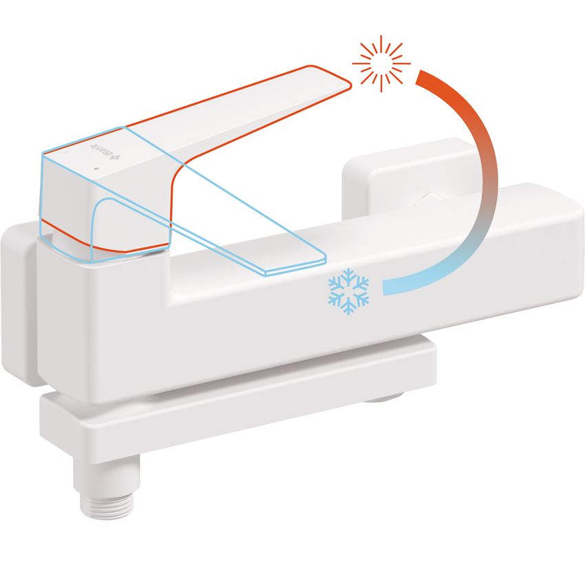 Bateria wannowa ścienna ze składaną wylewką bez zestawu natryskowego bianco Deante Blur