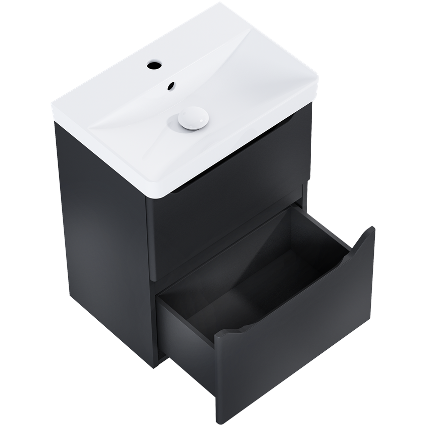 Szafka z umywalką 50 cm Elita Helo Compact 50 2S Black Matt