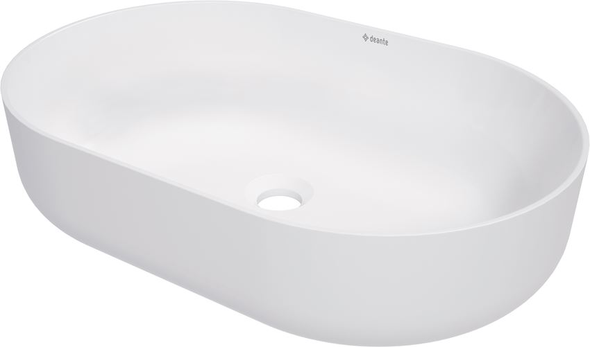 Umywalka stawiana na blat 58 cm biały mat Deante Round
