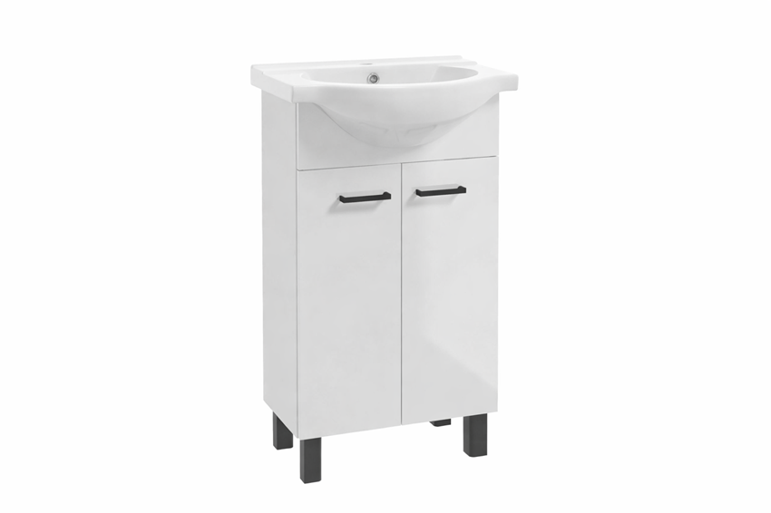 Szafka z umywalką 50 cm biały połysk Defra Reaction