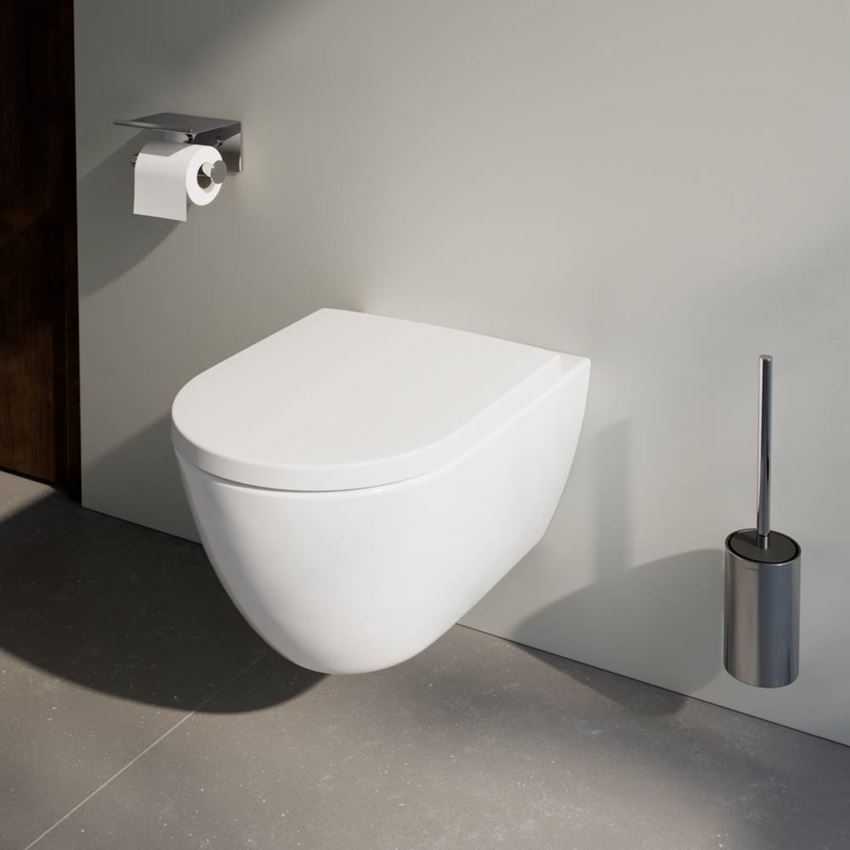 Miska WC podwieszana Silent Flush Rimless EasyFit 3.0 z deską WC wolnoopadającą 36x54 cm biała Laufen Pro X