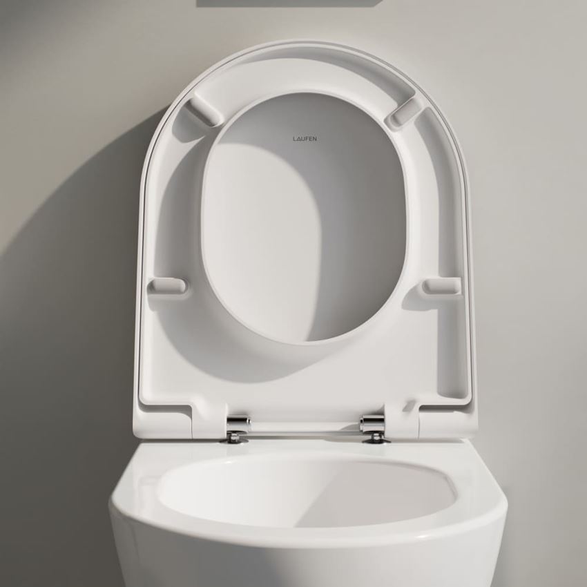 Miska WC podwieszana Silent Flush Rimless EasyFit 3.0 z deską WC wolnoopadającą 36x54 cm biała Laufen Pro X