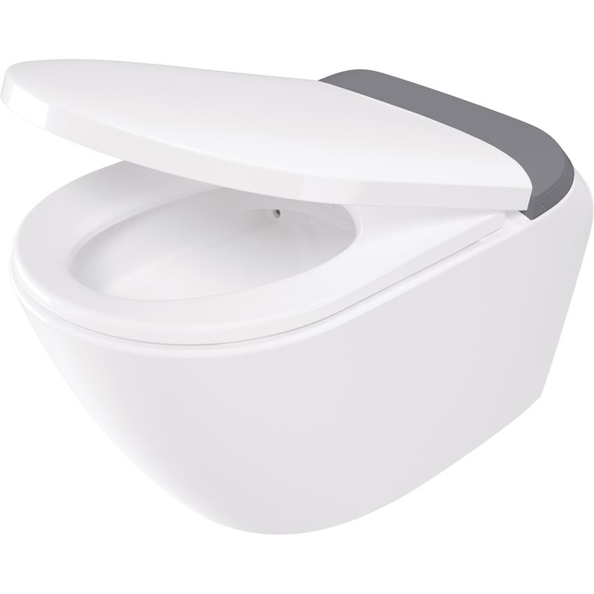 Miska WC smart z deską automatyczną, bezkołnierzowa 35 cm biała Deante Silia