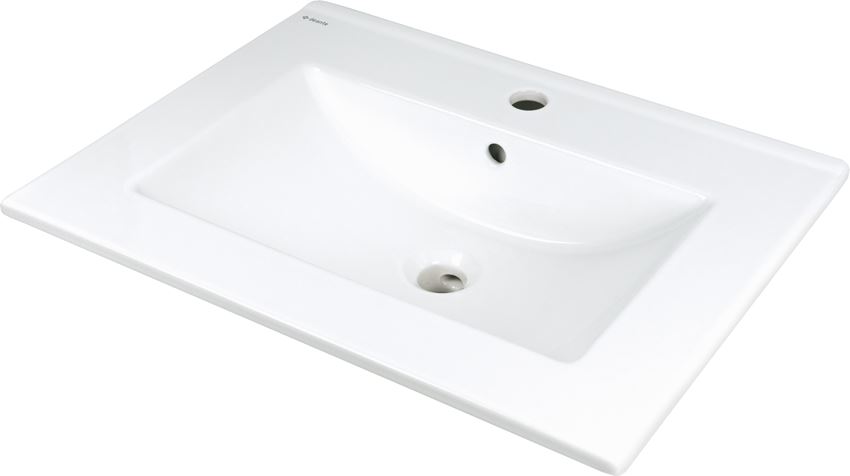 Umywalka wpuszczana w blat 60 cm biała Deante Tubo
