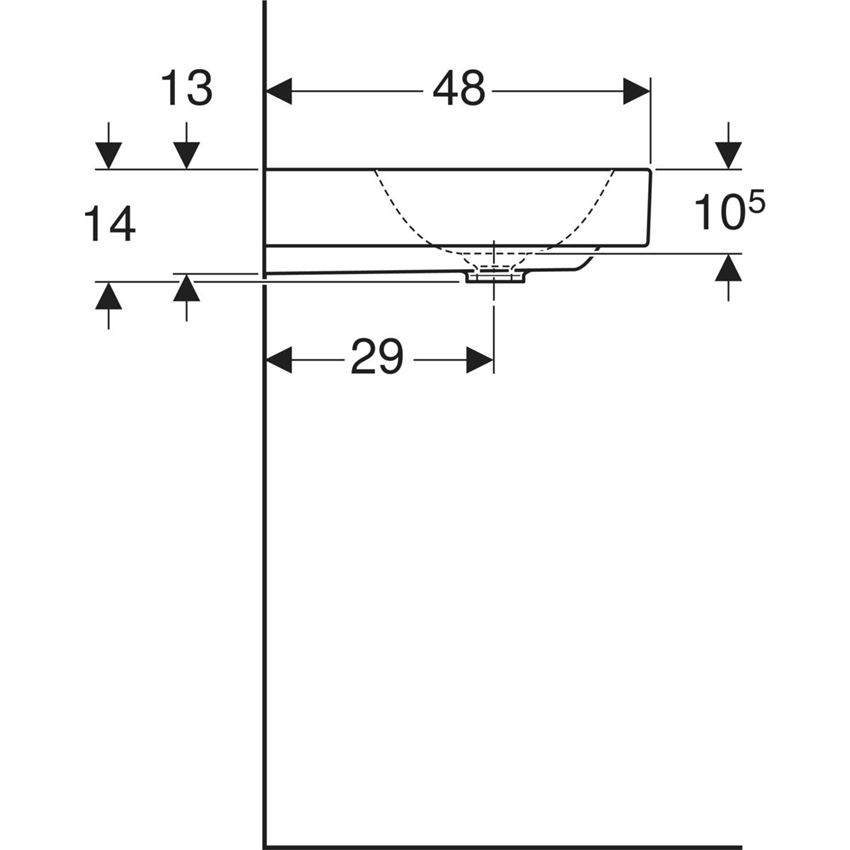 Umywalka Geberit One 505.021.01.5 rys techniczny