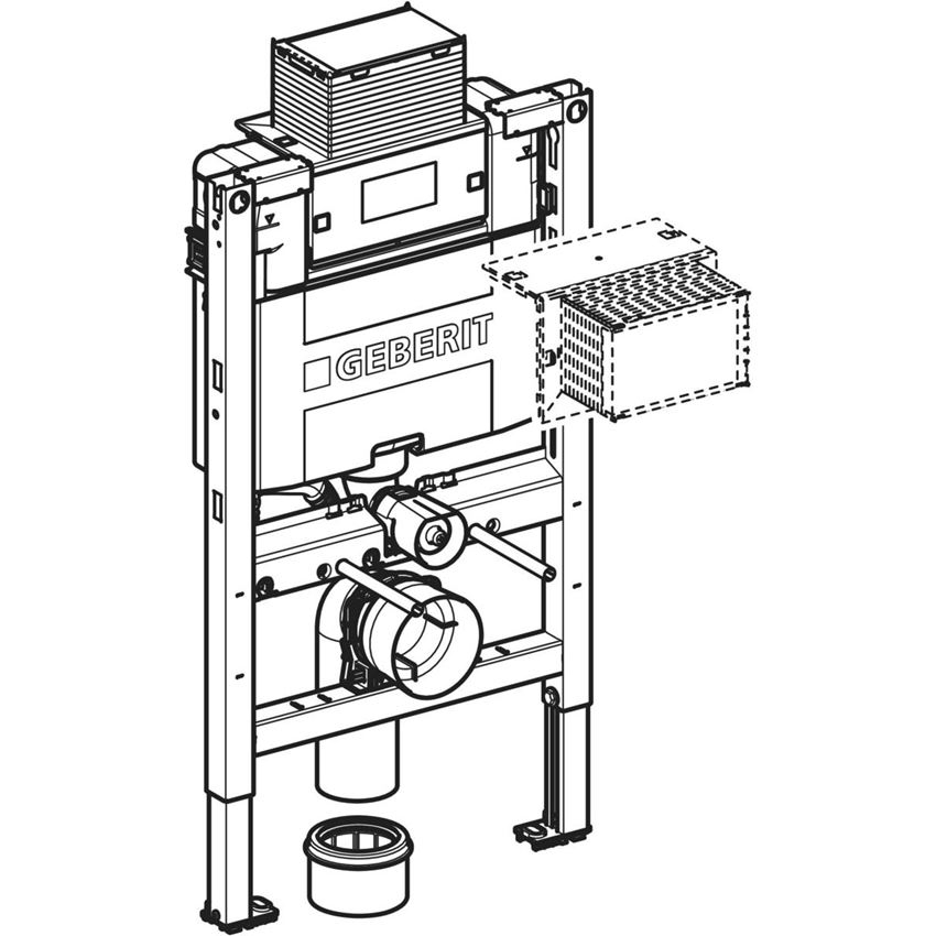 Stelaż podtynkowy do wiszących misek WC 82 cm ze spłuczką podtynkową Omega 12 cm Geberit Duofix