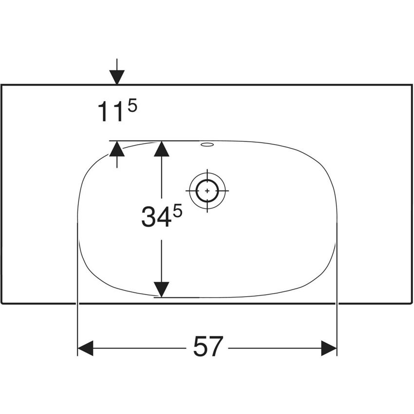 Umywalka ścienna Geberit Acanto 500.624.01.2 rys techniczny
