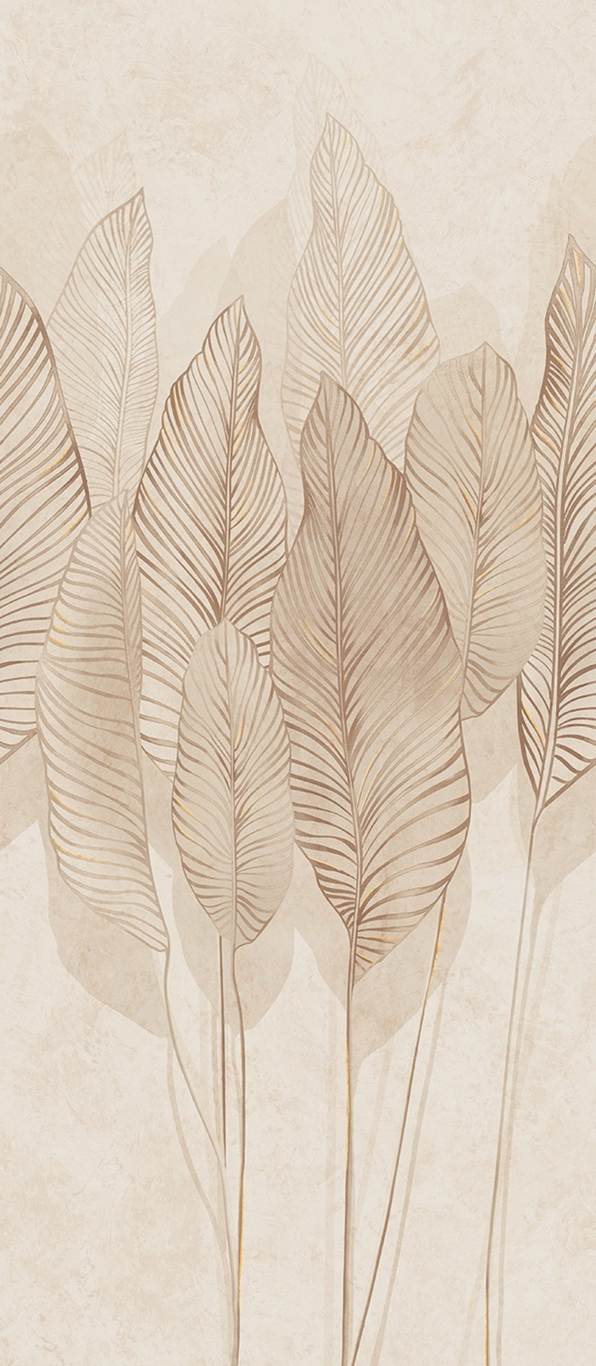 Dekor gresowy 119,8x274,8 cm Tubądzin Mild Clay Leaves