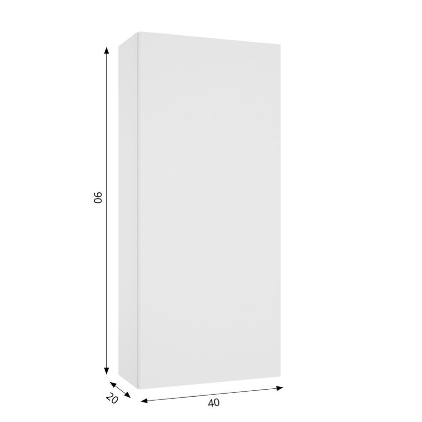 Szafka wisząca bez uchwytu 40 cm lakier biały połysk Defra Duo A40 rysunek