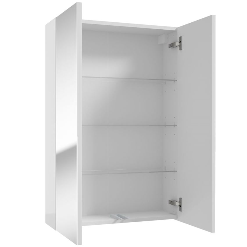 Szafka lustrzana 60 cm tafla lustrzana/lakier biały połysk Defra Duo