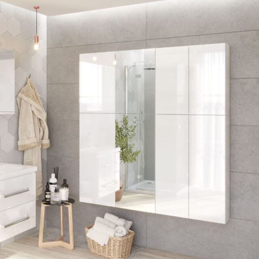 Szafka wisząca bez uchwytu 40 cm lakier biały połysk Defra Duo A40