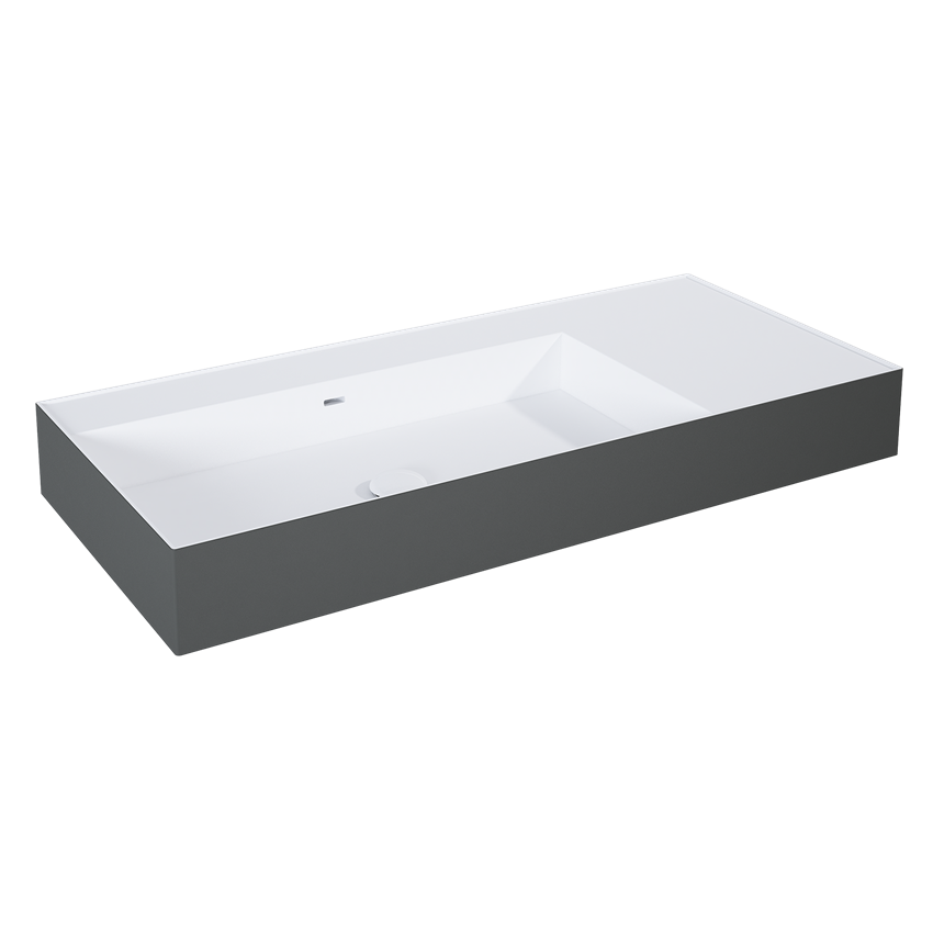 Umywalka ścienna lewa 100 cm white matt/anthracite matt Elita Level