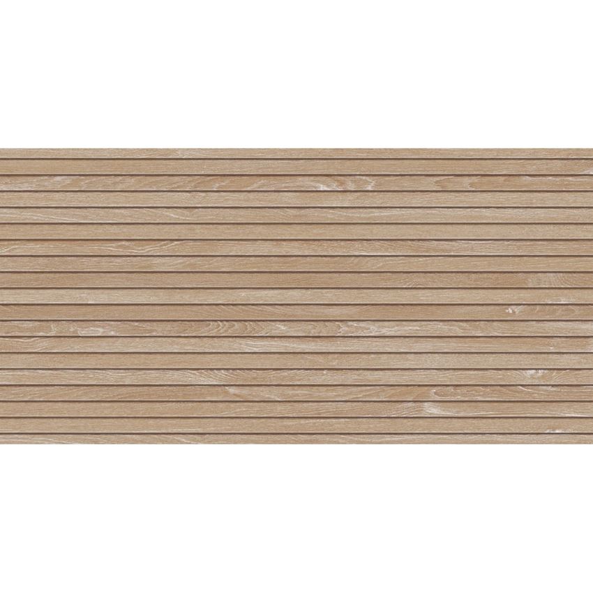 Płytka ścienna mat 59,8x119,8 cm Tubądzin Echo Lamella Beige STR