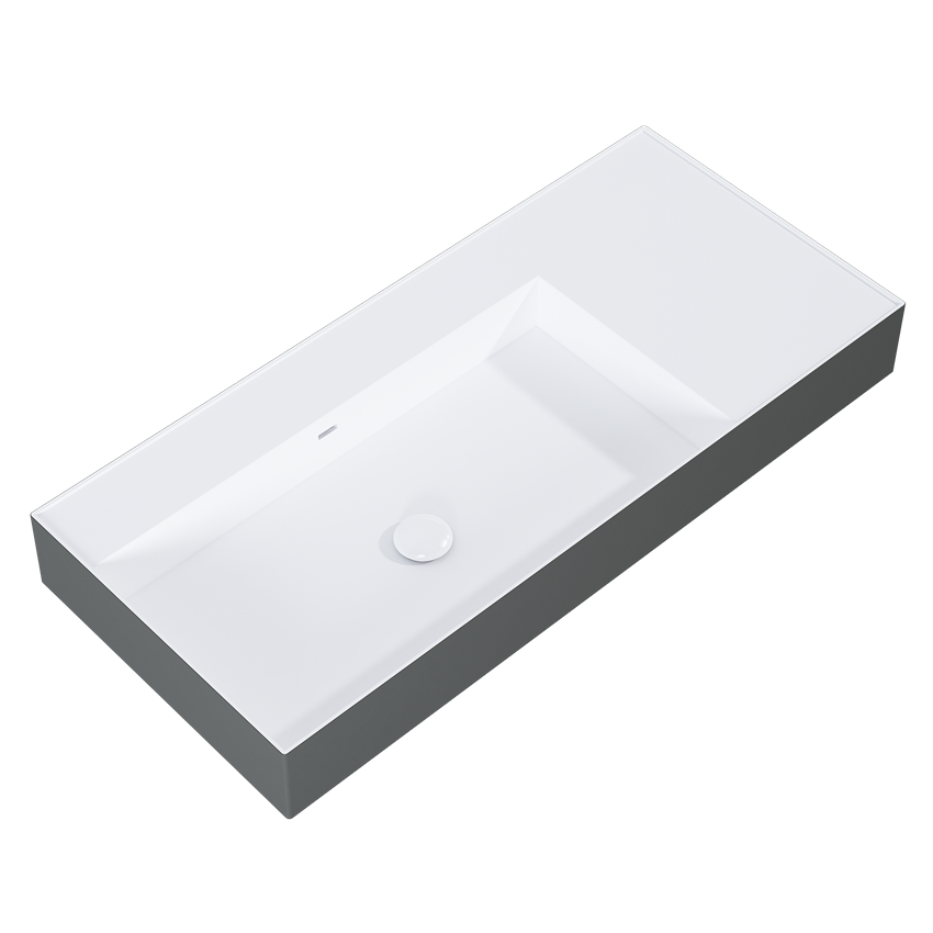 Umywalka ścienna lewa 100 cm white matt/anthracite matt Elita Level