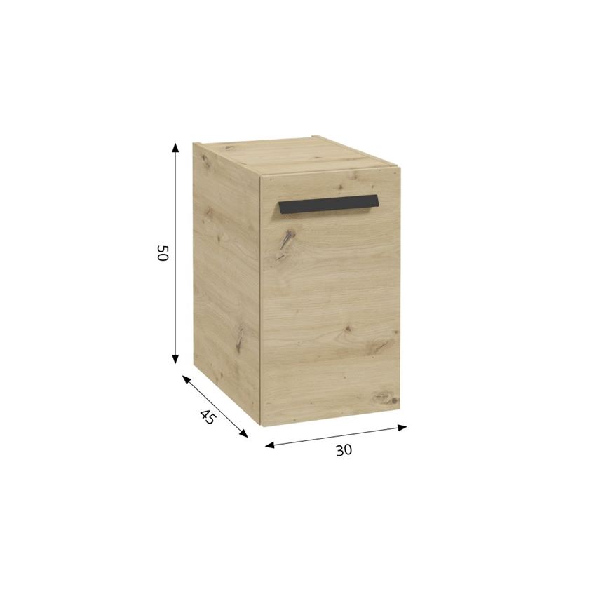 Szafka pod blat z drzwiami bez uchwytów 30 cm dekor dąb artisan Defra Faro