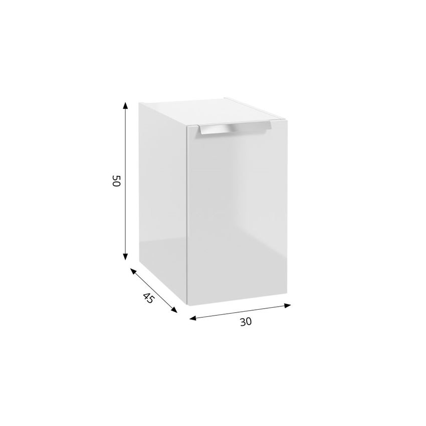 Szafka pod blat bez uchwytu 30 cm lakier biały połysk Defra Faro