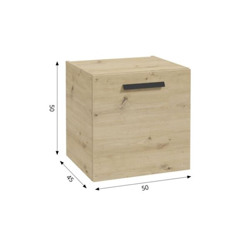 Szafka pod blat z koszem 50 cm dekor dąb artisan Defra Faro