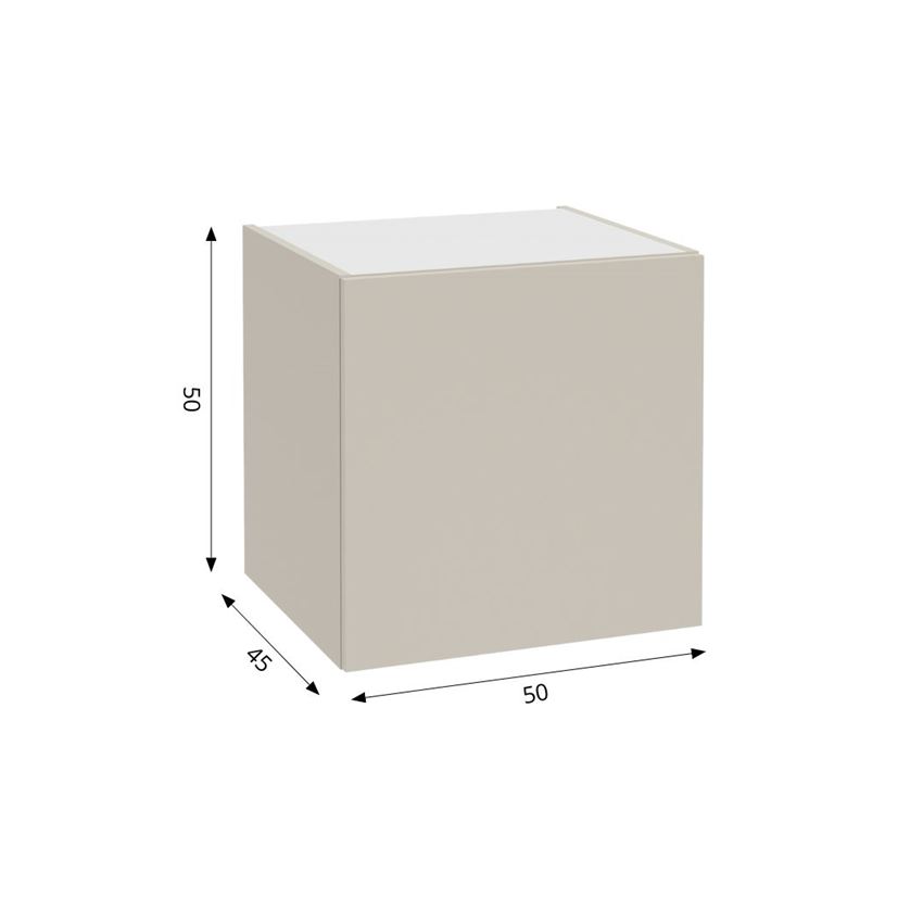 Szafka pod blat z koszem bez uchwytów 50 cm lakier kaszmir mat Defra Faro
