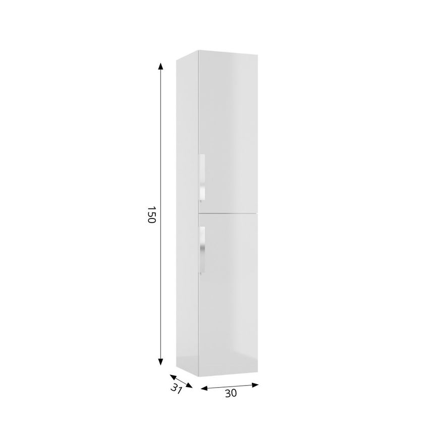 Słupek wiszący 30x150 cm lakier biały połysk Defra Faro rysunek