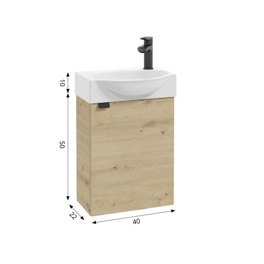 Szafka podumywalkowa 40 cm dekor dąb artisan Defra Faro