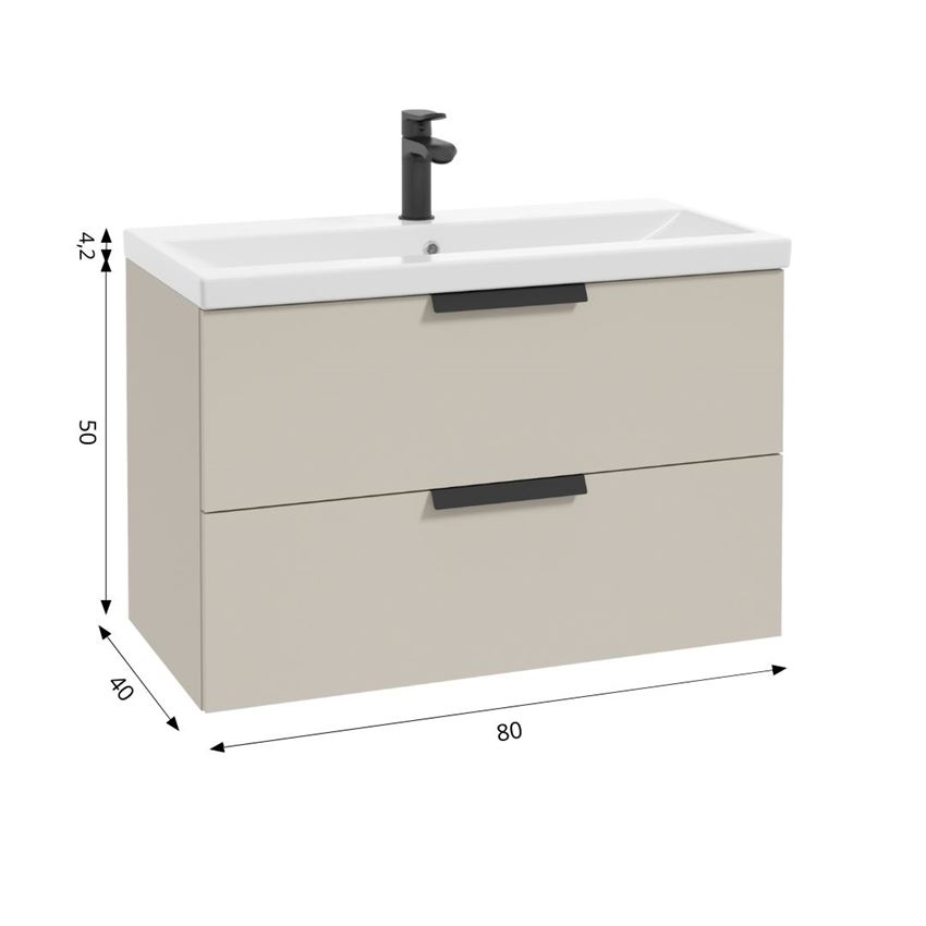 Szafka podumywalkowa 80 cm lakier kaszmir mat Defra Faro