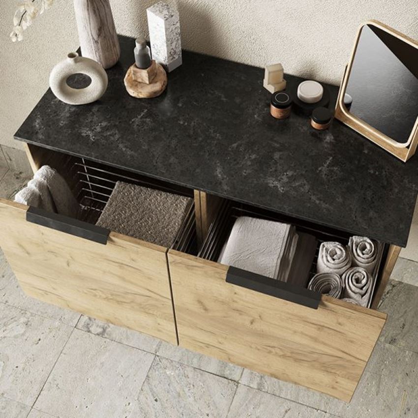 Szafka pod blat z koszem 50 cm dekor dąb artisan Defra Faro