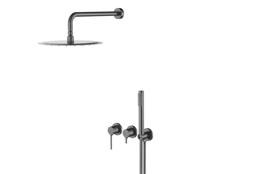 Zestaw prysznicowy podtynkowy z baterią gun metal FDesign Colibri