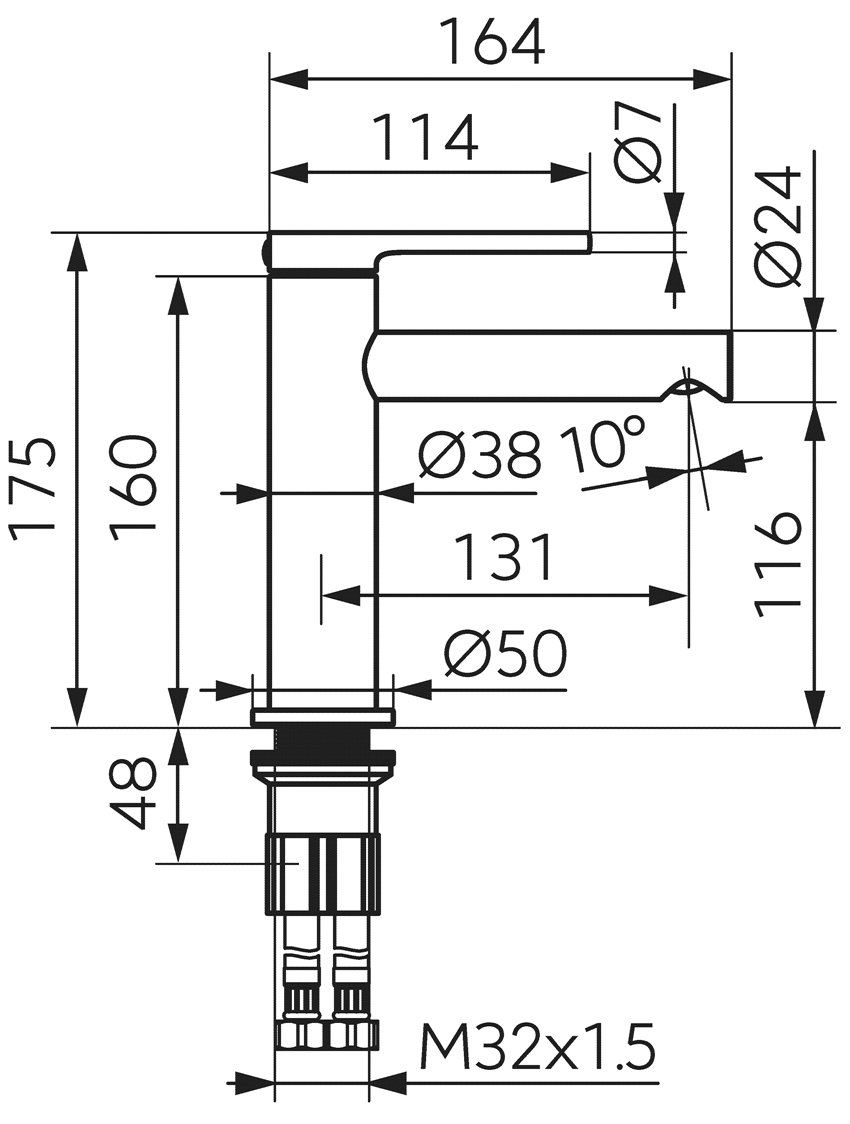 Bateria umywalkowa FDesign Colibri rysunek